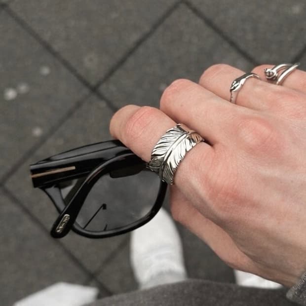 페더 오픈 실버 남자반지 (실버925)