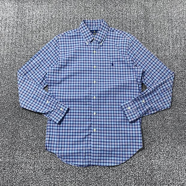 빈티지9. 폴로랄프로렌 폴로셔츠 체크셔츠 블루 클래식핏 퍼포먼스