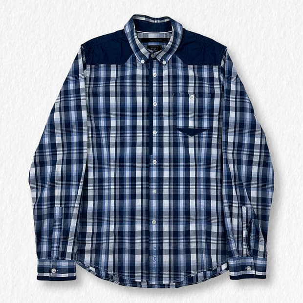 캘빈클라인 블루 체크 셔츠