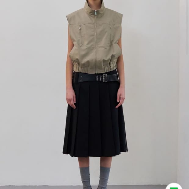 LCDC엘씨디씨 SIDE ZIPS PLEATED MIDI SKIRT XS