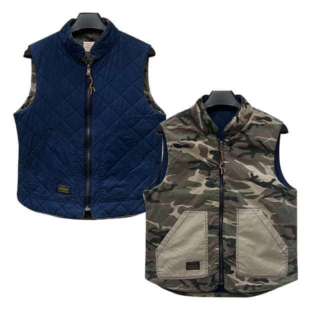 VTG 빈티지 리버시블 밀리터리 베스트 조끼 L