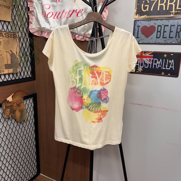 Backless Ribbon Detail Loose T Shirt