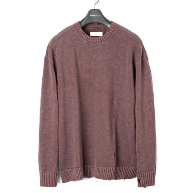 Washed Cotton Damage Knit