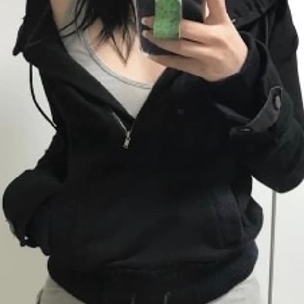 빈티지 후드 블랙