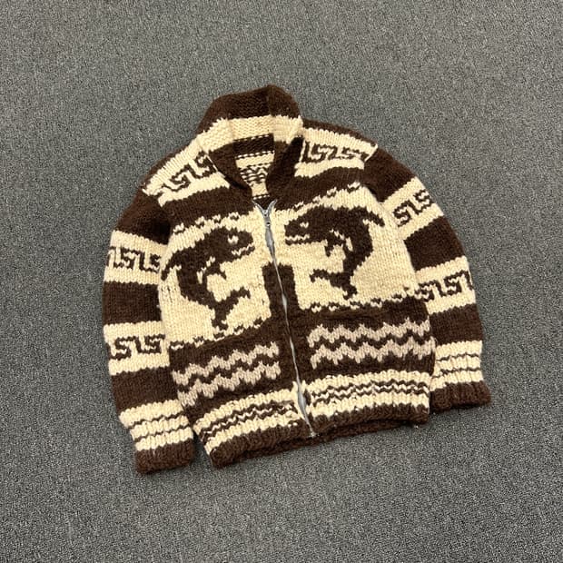 빈티지 돌핀 코위찬 스웨터