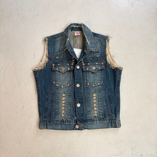 00s 트루릴리젼 빈티지 데님 베스트 L