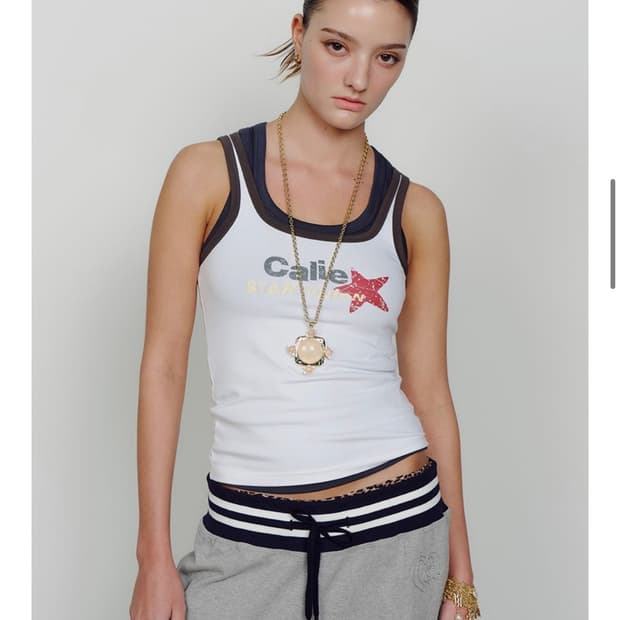 새상품) 애즈이프캘리 화이트 나시 탱크탑