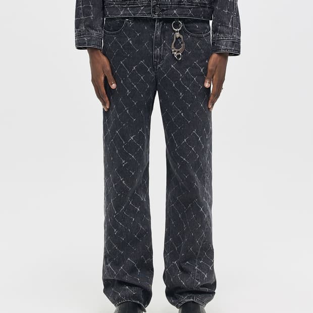 애드오프 PRINTED DENIM PANTS BLACK 팬츠 바지 50