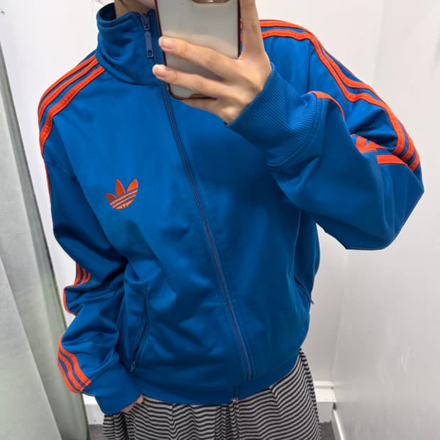 아디다스 블루 오렌지 파이어버드 져지