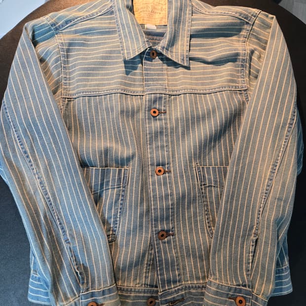 RRL 인디고 스트라이프 트월 자켓