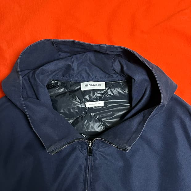 질샌더 리버시블 후디드 점퍼 다크네이비