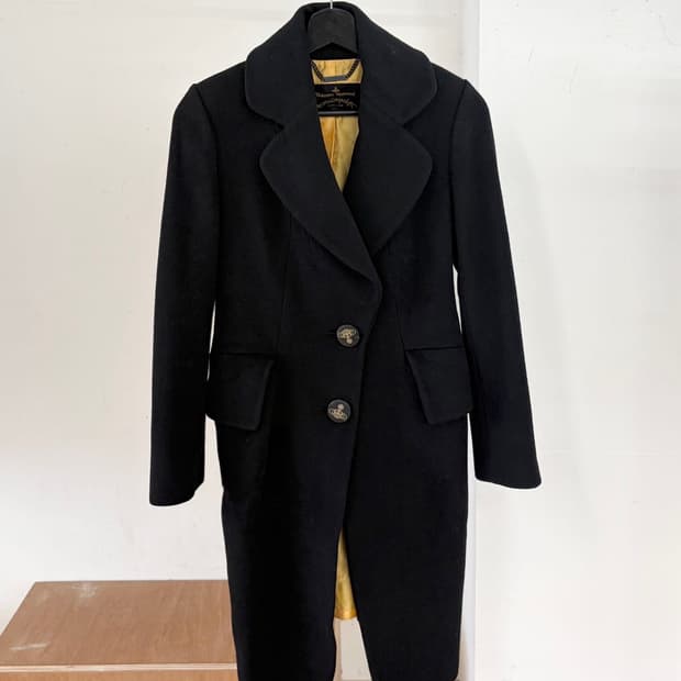 비비안 웨스트우드 앵글로매니아 블랙 2b 울 코트 