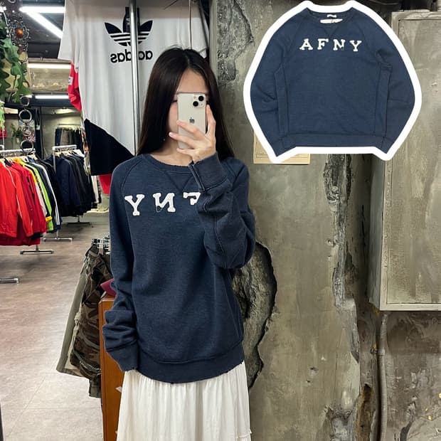 아베크롬비 맨투맨 네이비 L #csz1547