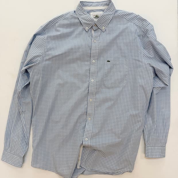 라코스테 vtg 스카이블루 체크 셔츠