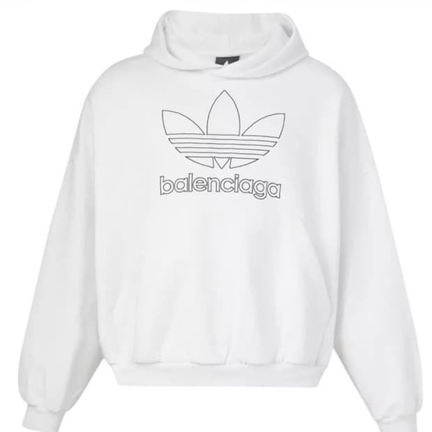 발렌시아가 아디다스 후드 라지 핏 화이트