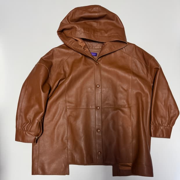 여성 더 아이잗 컬렉션 천연 양가죽 후드 자켓 66