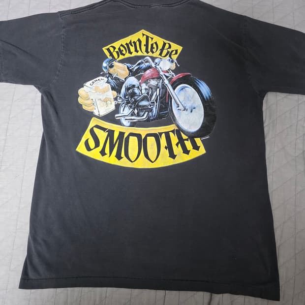 [XL] 90s 빈티지 카멜 프로모 본 투비 스무스 포켓 티셔츠 페이드