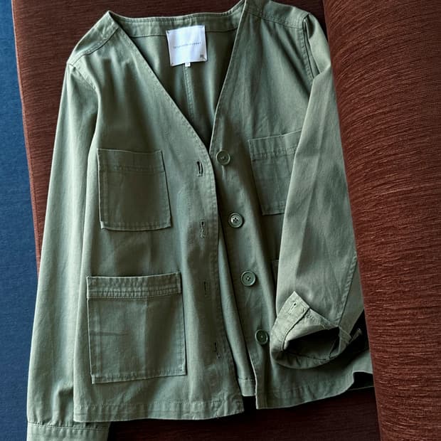 Cotton mil design nocollar shirt jacket 