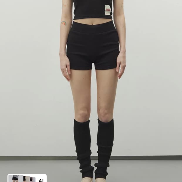 미치코런던코시노 유니언잭 골지 쇼츠 블랙