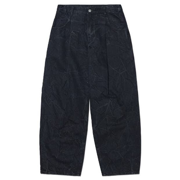 노매뉴얼 B.D WIDE DENIM PANTS - BLACK