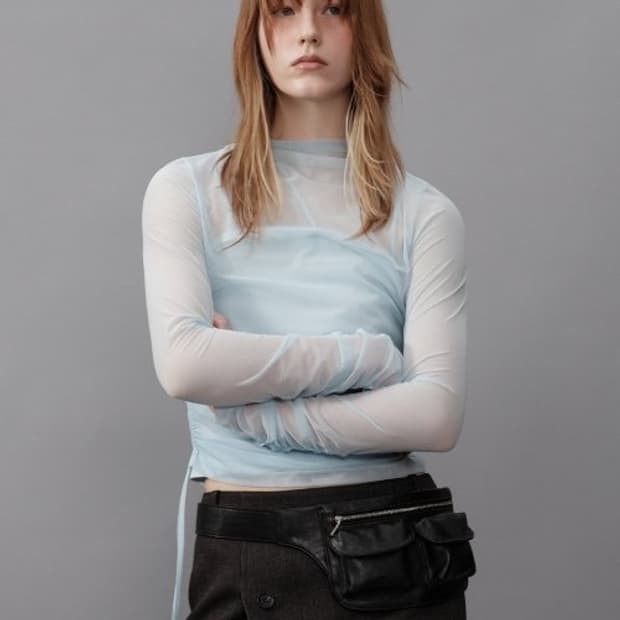 Side Shirring Layered Blouse