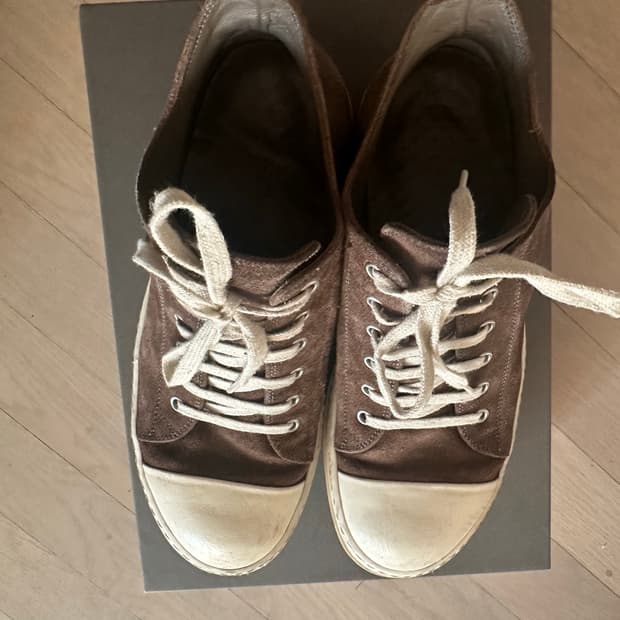 릭오웬스 라몬즈 로우 스웨이드 스니커즈