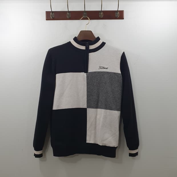 L 타이틀리스트 남성 골프웨어 방풍 반집업 니트 스웨터