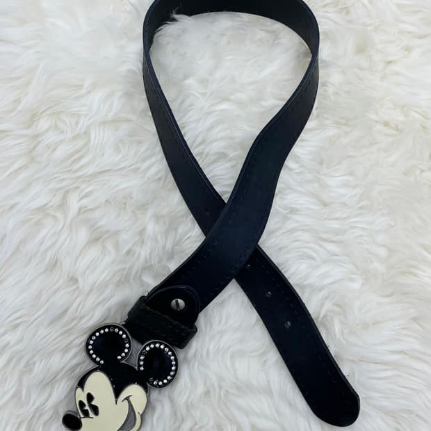 리얼레더 미키 버클 벨트