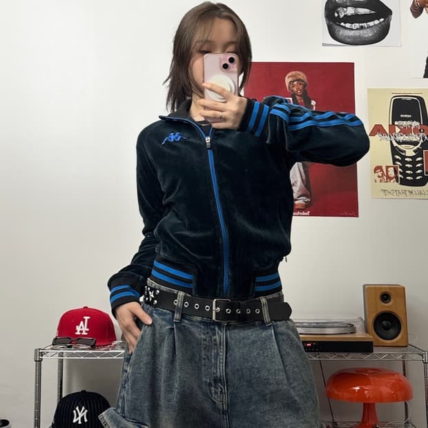 카파 00s 사이드라인 벨벳 트랙탑