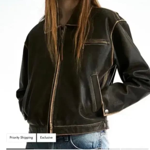 Openyy 오픈와이와이 더오픈프로덕트 리얼 레더 바이커 자켓 their