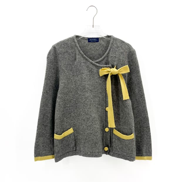 빈티지 울 블렌드 리본 가디건