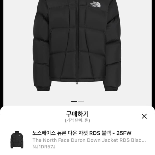 노스페이스 듀론 duron 퍼텍스 구스다운 새제품 M