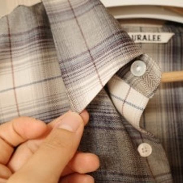 [5] 오라리 23fw 브라운 체크 울셔츠