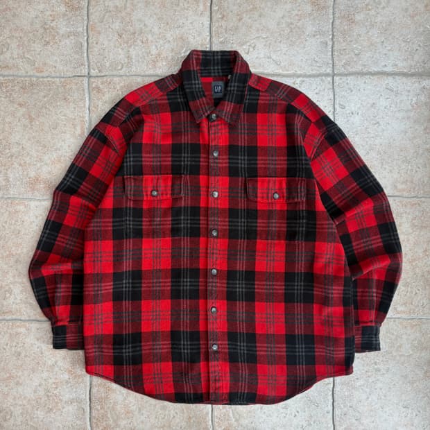 [XL] Old gap two-pocket pattern shirt