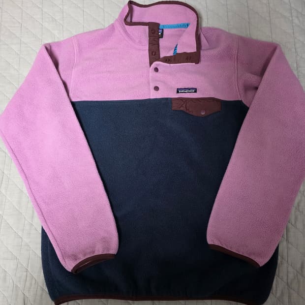 [L] 빈티지 파타고니아 신칠라 플리스 스냅 풀오버 핑크/네이비