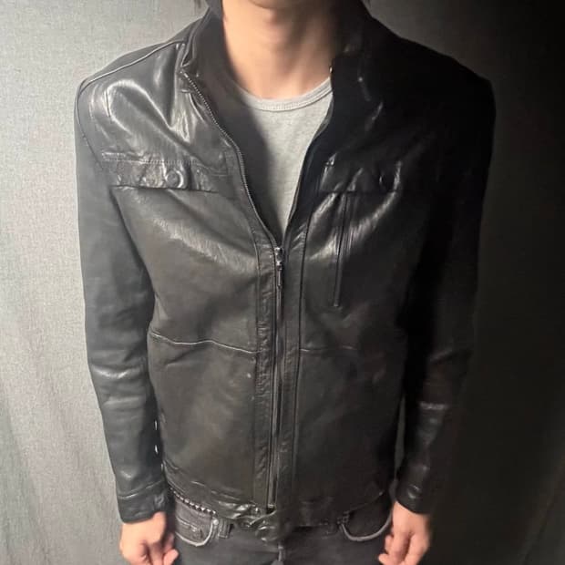 lamb skin leather jakcet