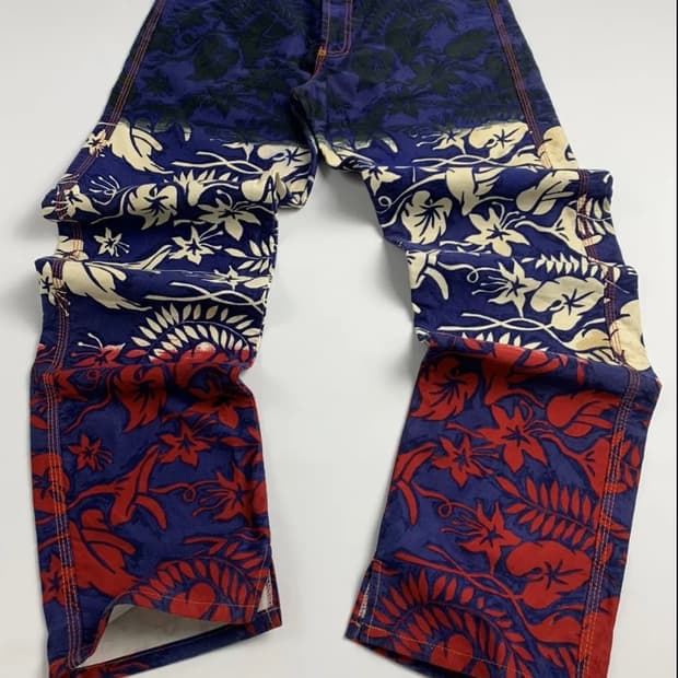 90‘s Jean Paul Gaultier 멀티컬러 데님 팬츠 UK6