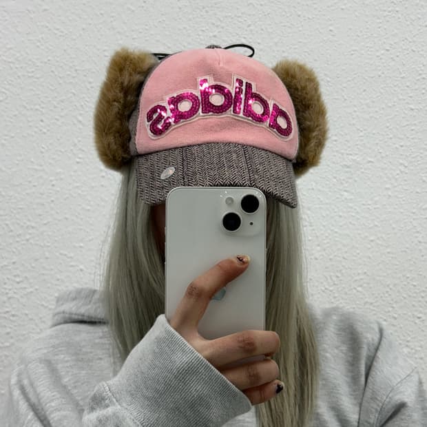 아디다스 y2k 딸기핑크 군밤모자