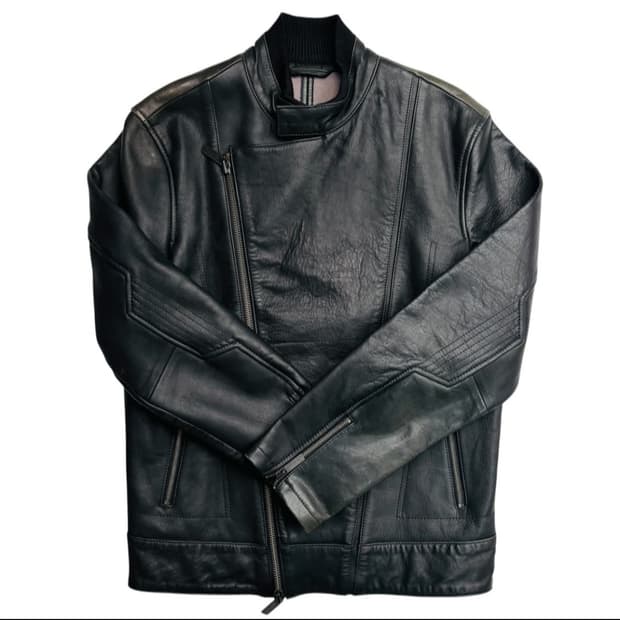 캘빈클라인 투웨이 비대칭 레더자켓