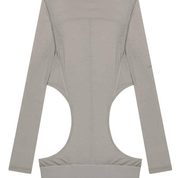 OJOS Curved Cut Layered Tee / Warm Grey