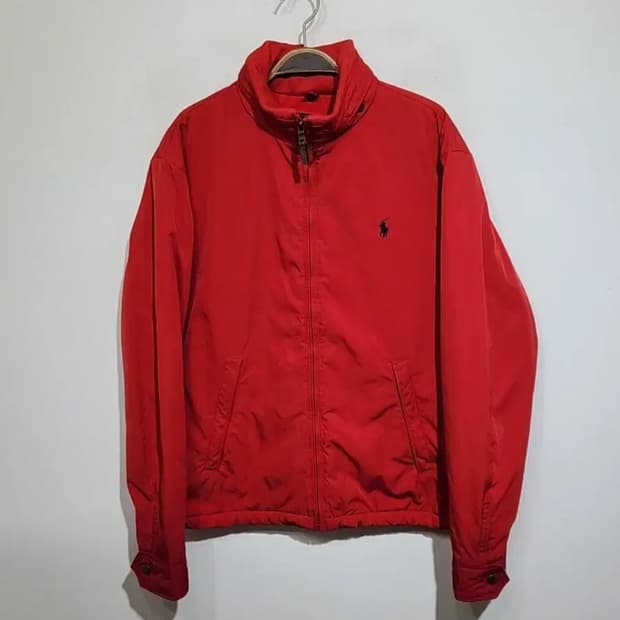 (L) 랄프로렌 폴로 점퍼 빨강 안감기모 자켓 캐주얼 