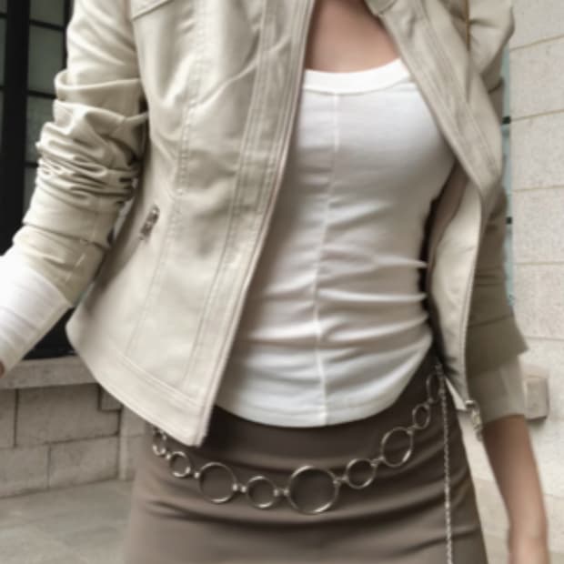 아델리오 레더자켓 베이지