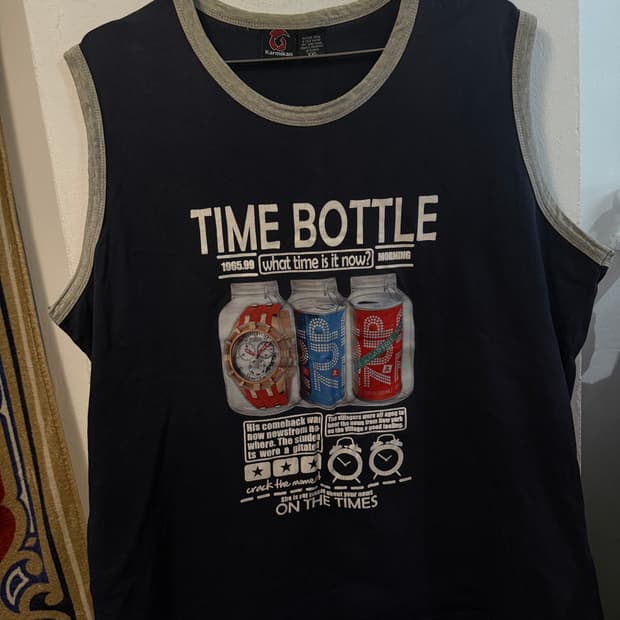 카르미칸 빈티지 TIME BOTTLE 그래픽 나시 XXL