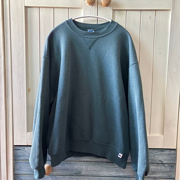 90s 미제 러셀 스웻 셔츠 맨투맨 다크 그린 라지 L 사이즈