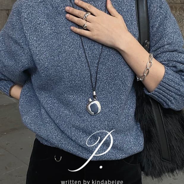 킨다베이지 잉가스 믹스 라운드 니트