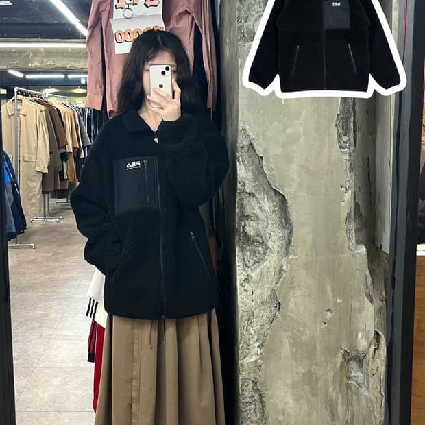 휠라 플리스 자켓 블랙 M #csz3006