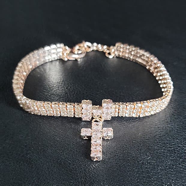 십자가 지르코니아 큐빅 소품 선물 강아지 고양이 목걸이