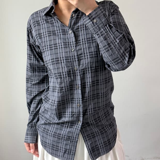 [S] 버버리 런던 그레이 체크 셔츠