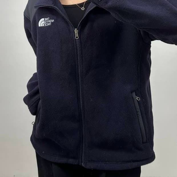 노스페이스 네이비 쉐르파 플리스 집업 후리스 자켓(밑단스트링ㅇ)