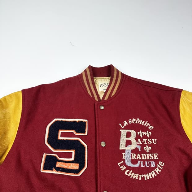 VTG 빈티지 재팬 가죽 바시티 스타디움 자켓 (L)